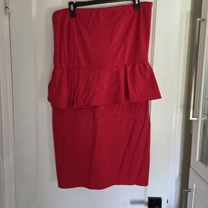 Elegant Strapless Red Dress